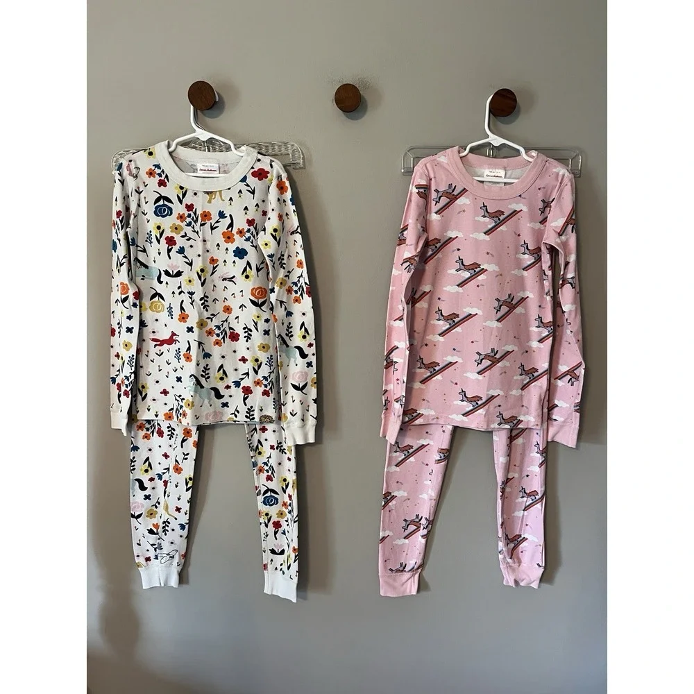Hanna‎ Andersson Pajama Set * Bundle of 2* Unicorns Floral Woodland Girl Size 10